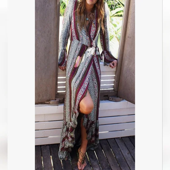 Bohemian Multicolor Maxi Dress - Picture 5 of 16